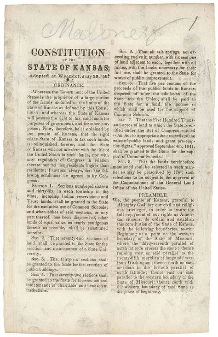 Did the wyandotte constitution became the kansas constitution?