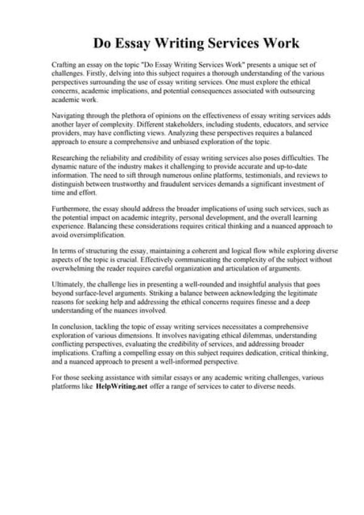 Do essay writing services work?