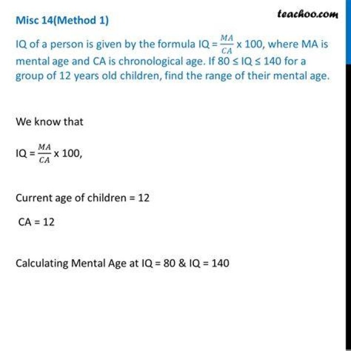 How to calculate iq of child?