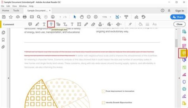How to strikethrough in adobe pro?
