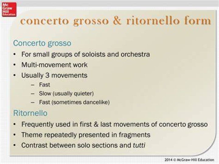 What is the ritornello form in the concerto grosso?