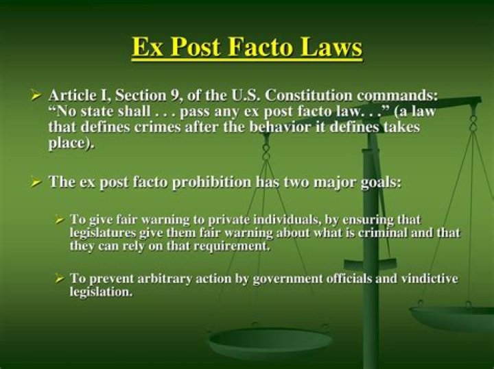 When was ex post facto laws?
