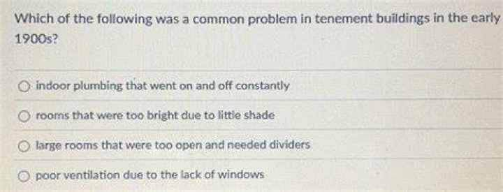 Which of the following was a common problem in tenement buildings in early 1900s?