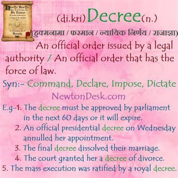 Will of decree meaning?